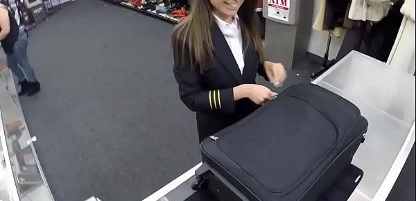  Fucking a hot stewardess in the pawn shop - XXX Pawn